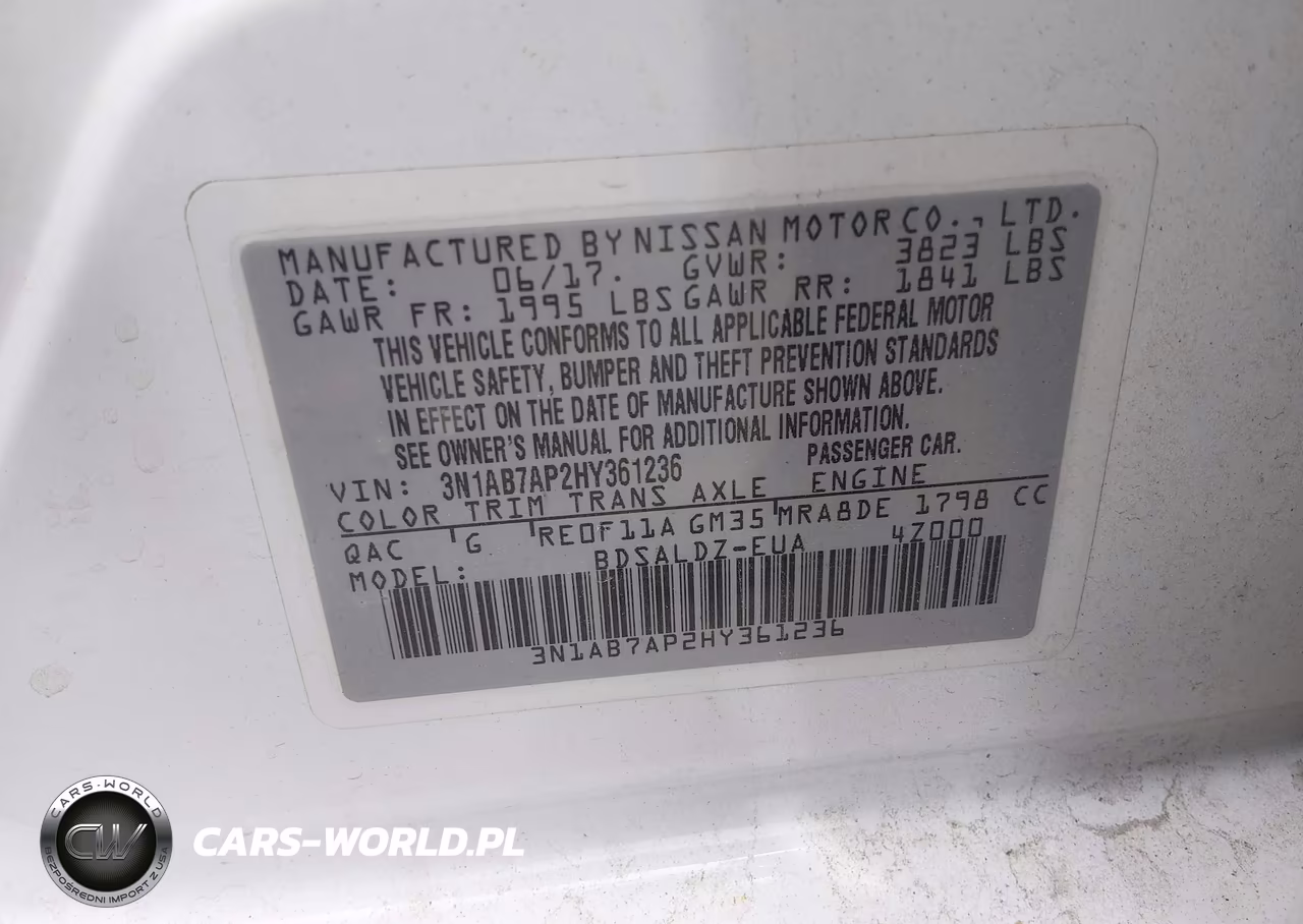 2017 Nissan Sentra Sv VIN:3N1AB7AP2HY361236 - 9