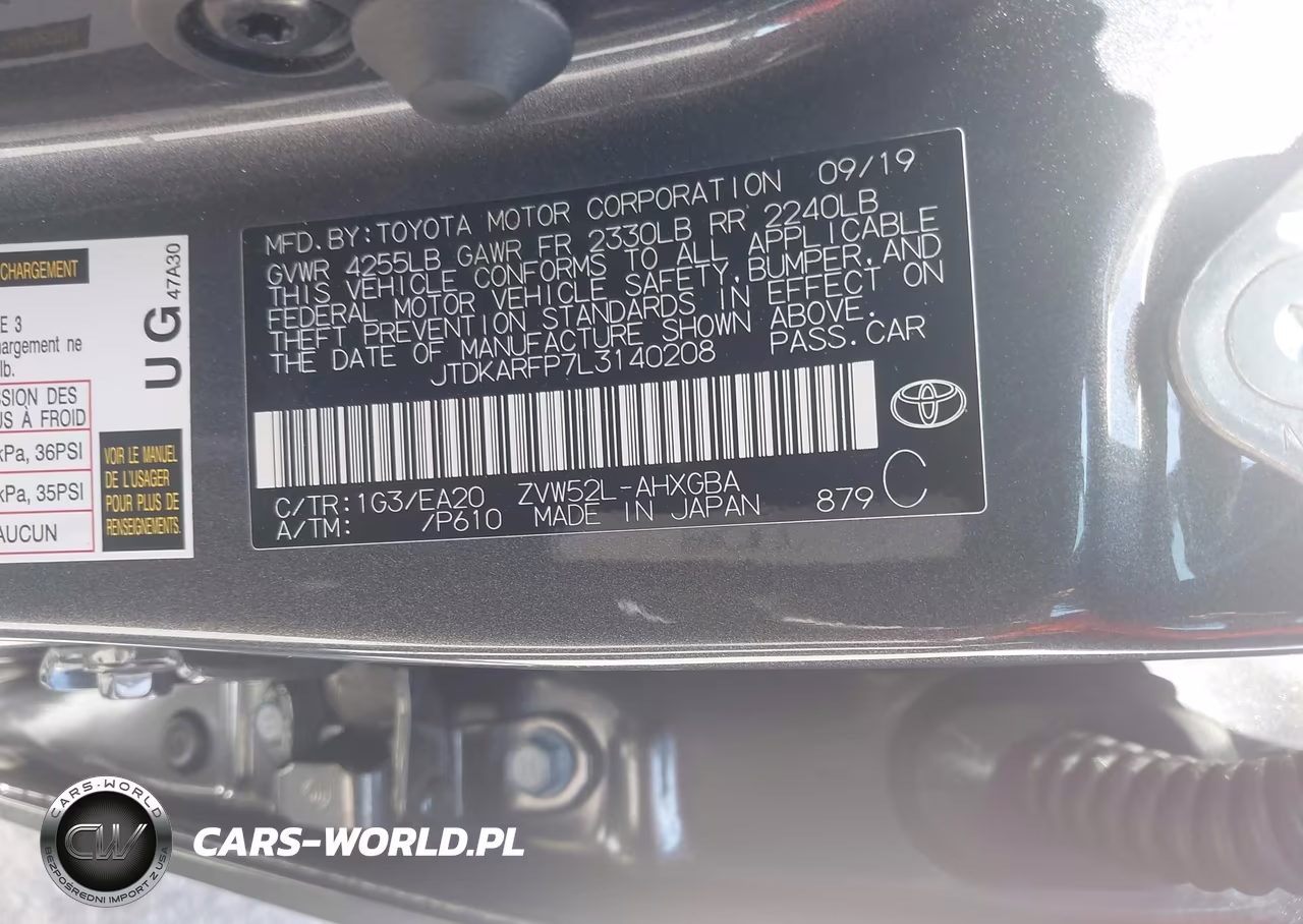 2020 Toyota Prius Prime Xle VIN:JTDKARFP7L3140208 - 9