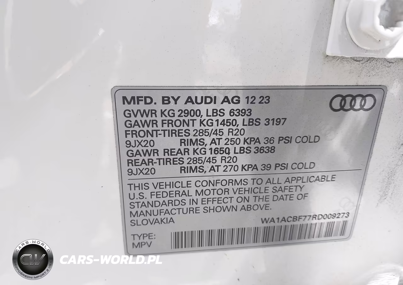 2024 Audi Q7 Premium 45 Tfsi Quattro Tiptronic VIN:WA1ACBF77RD009273 - 9