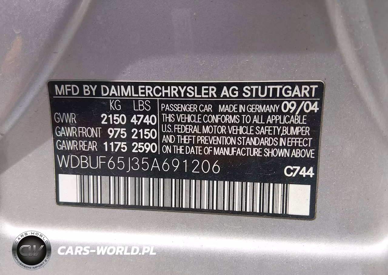 2005 Mercedes-Benz E 320 VIN:WDBUF65J35A691206 - 9