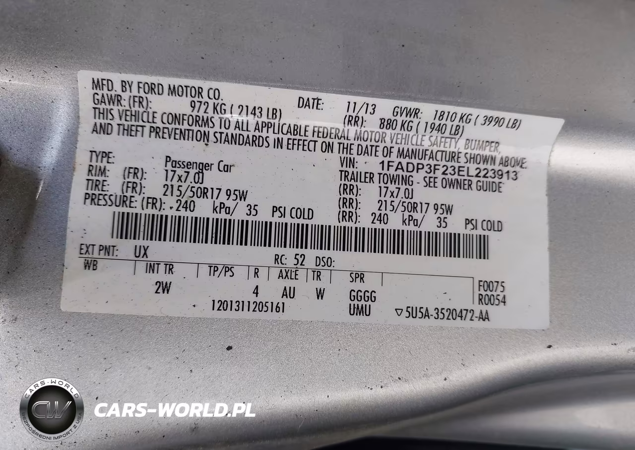 2014 Ford Focus Se VIN:1FADP3F23EL223913 - 9
