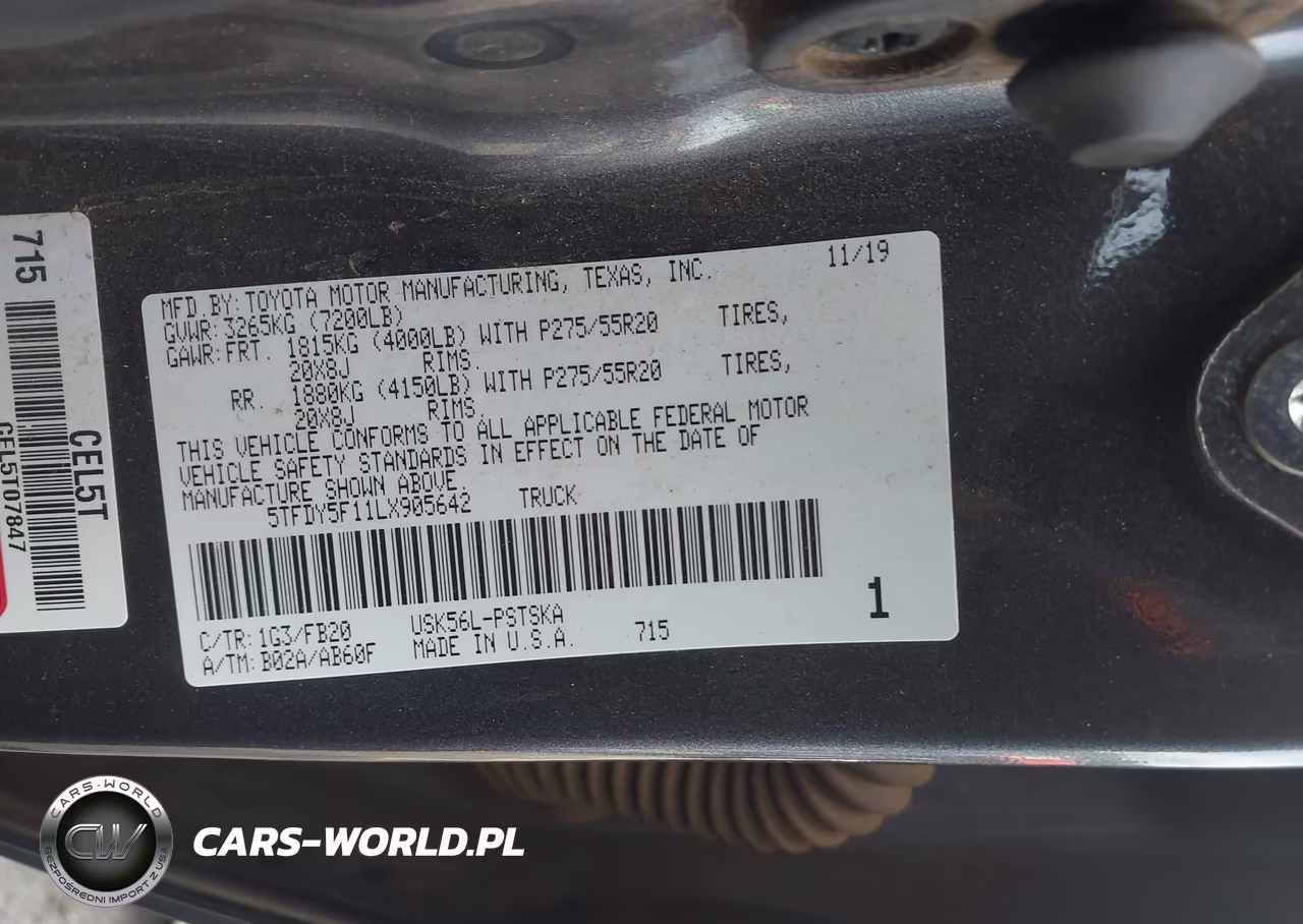 2020 Toyota Tundra Sr5 VIN:5TFDY5F11LX905642 - 9