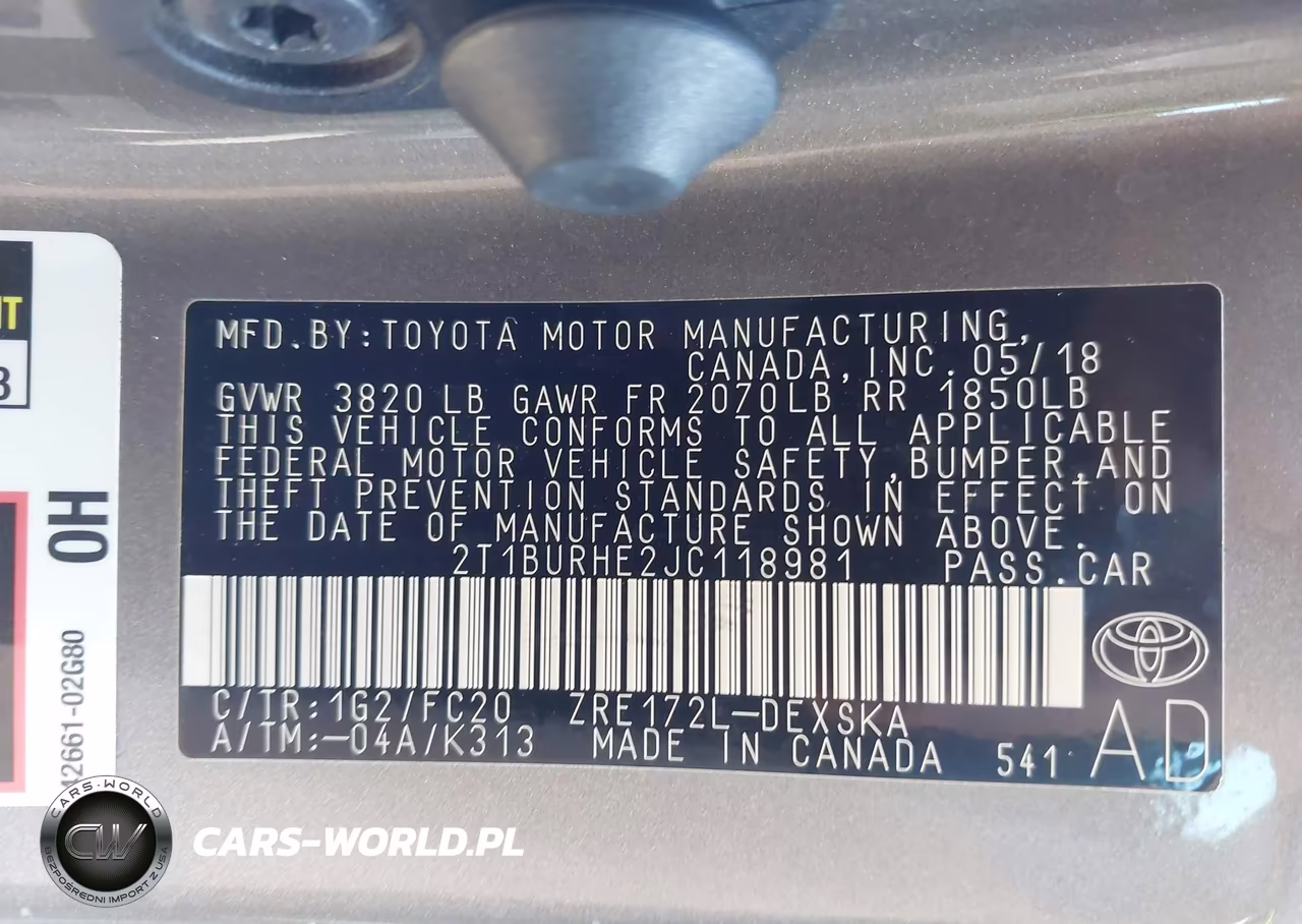 2018 Toyota Corolla Se VIN:2T1BURHE2JC118981 - 9