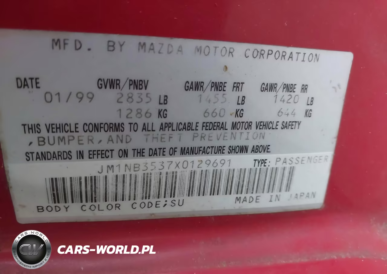 1999 Mazda Mx-5 Miata Leather-Leather Pkg-Popular Equip-Sports Pkg-Touring Pkg VIN:JM1NB3537X0129691 - 9