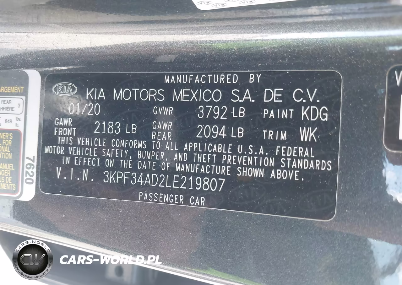 2020 Kia Forte Gt-Line VIN:3KPF34AD2LE219807 - 9