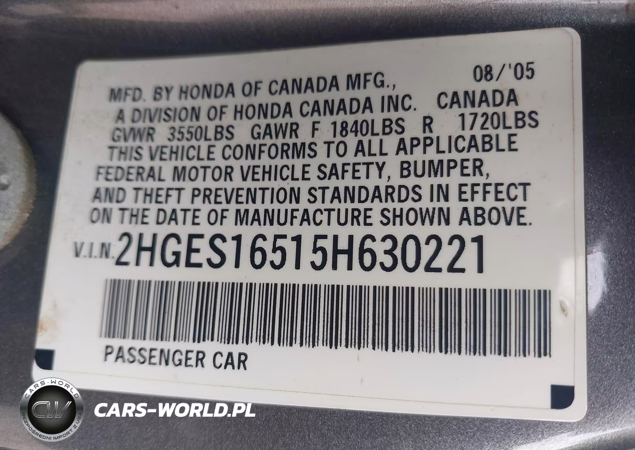 2005 Honda Civic Lx VIN:2HGES16515H630221 - 9