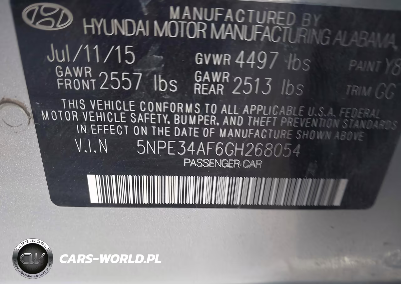 2016 Hyundai Sonata Sport VIN:5NPE34AF6GH268054 - 9