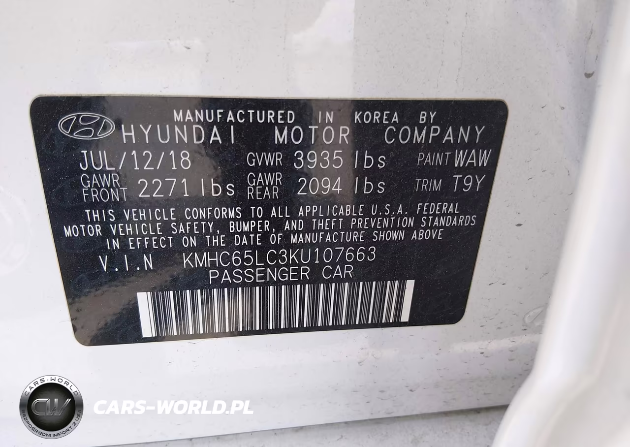 2019 Hyundai Ioniq Hybrid Blue VIN:KMHC65LC3KU107663 - 9