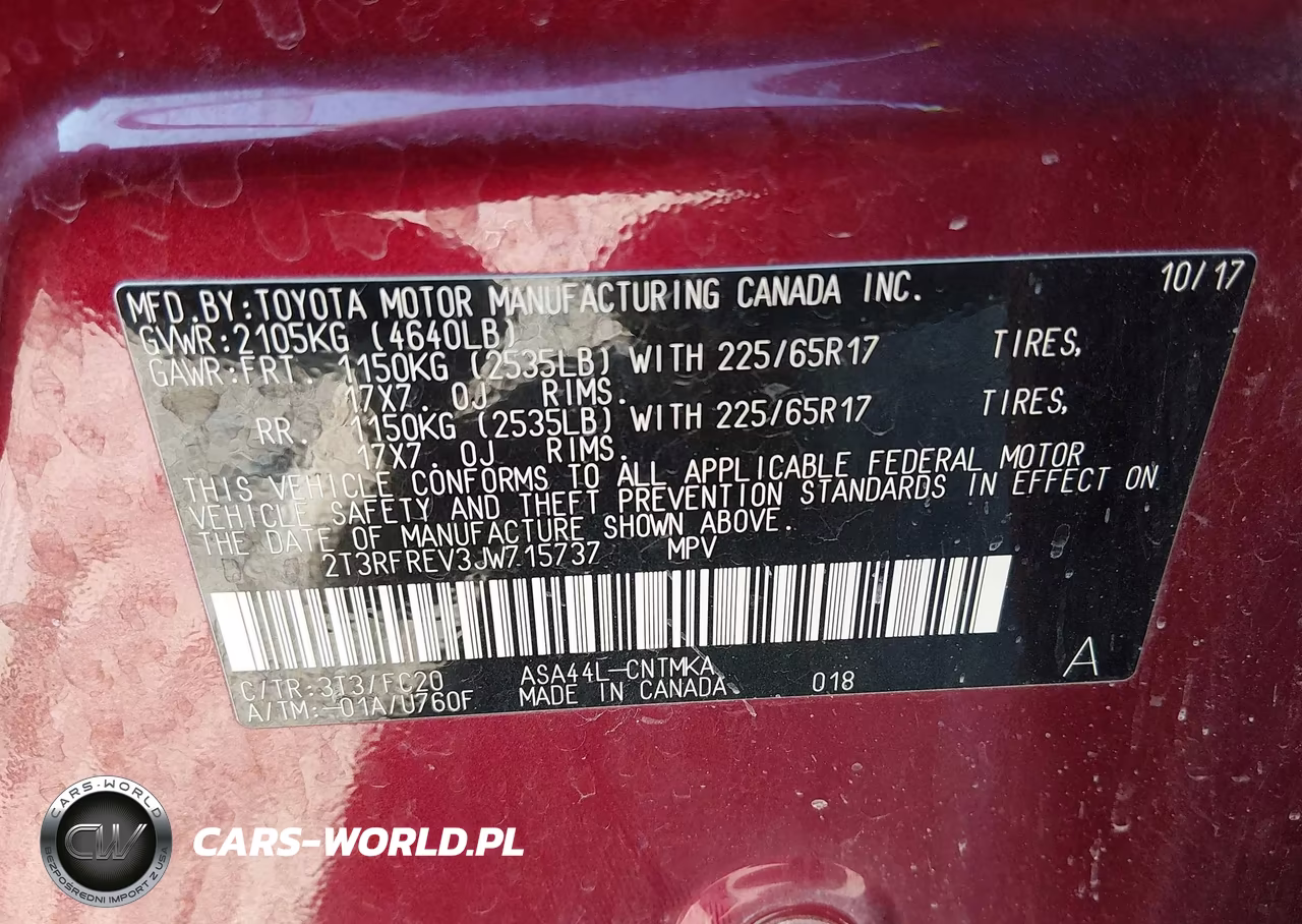 2018 Toyota Rav4 Xle VIN:2T3RFREV3JW715737 - 9