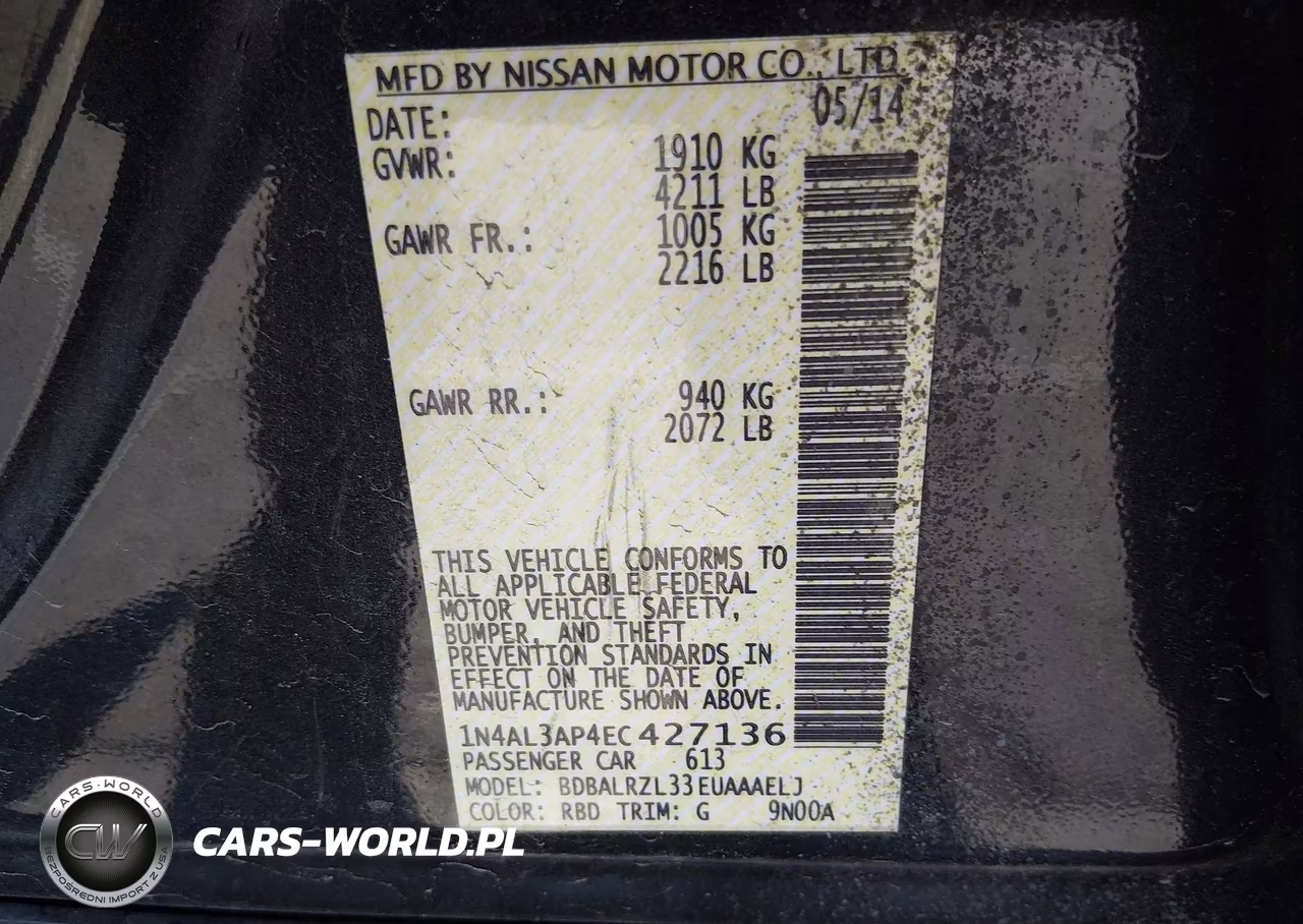 2014 Nissan Altima 2.5 S VIN:1N4AL3AP4EC427136 - 9