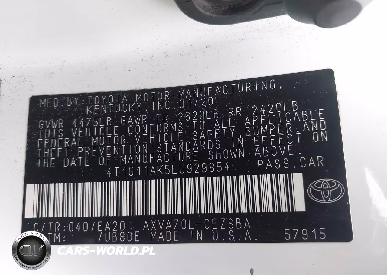 2020 Toyota Camry Se VIN:4T1G11AK5LU929854 - 9