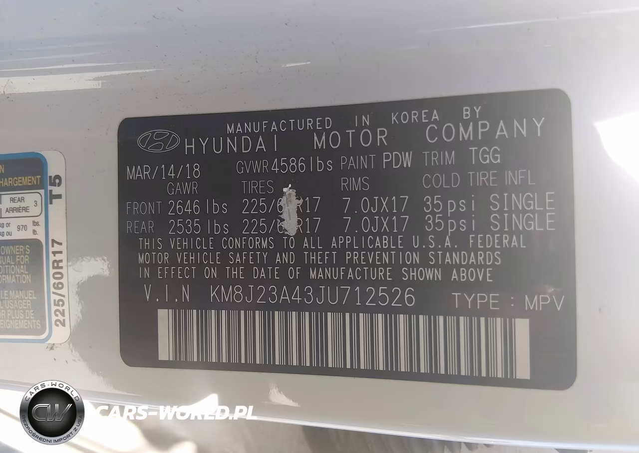 2018 Hyundai Tucson Se VIN:KM8J23A43JU712526 - 9