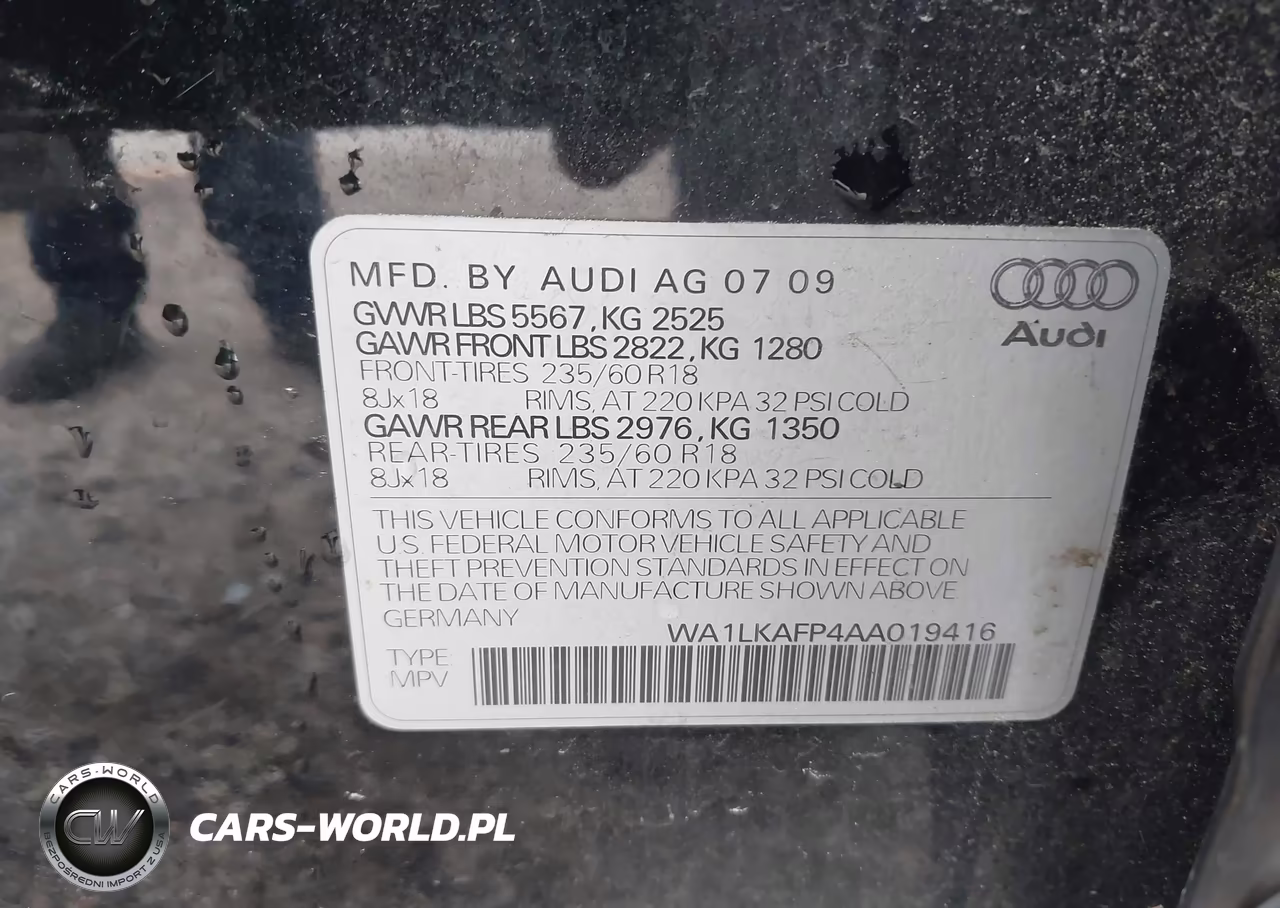 2010 Audi Q5 3.2 Premium VIN:WA1LKAFP4AA019416 - 9