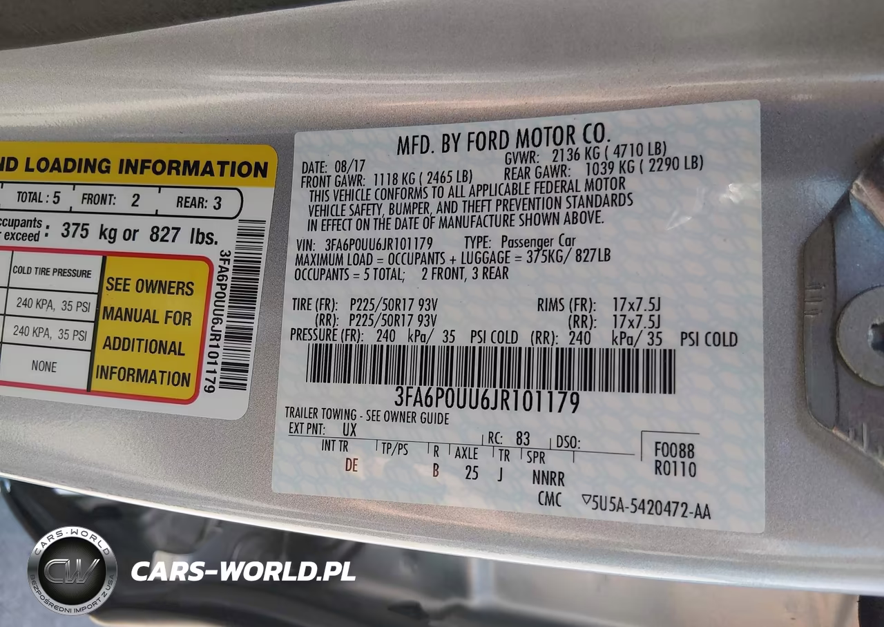 2018 Ford Fusion Hybrid S VIN:3FA6P0UU6JR101179 - 9