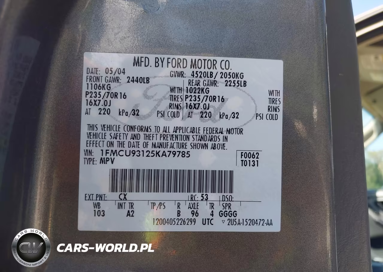 2005 Ford Escape Xlt VIN:1FMCU93125KA79785 - 9