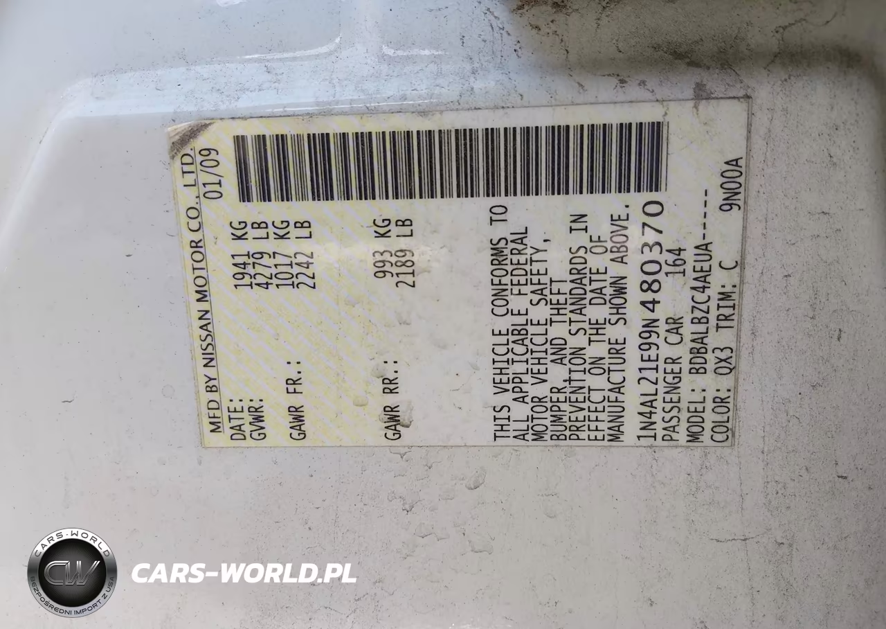 2009 Nissan Altima 2.5 S VIN:1N4AL21E99N480370 - 9