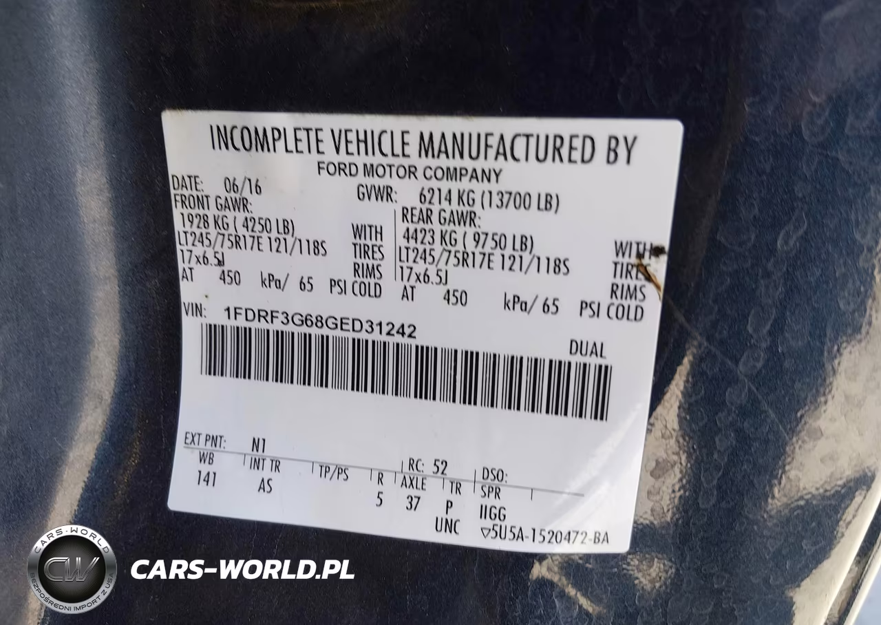 2016 Ford F-350 Chassis Xl VIN:1FDRF3G68GED31242 - 9