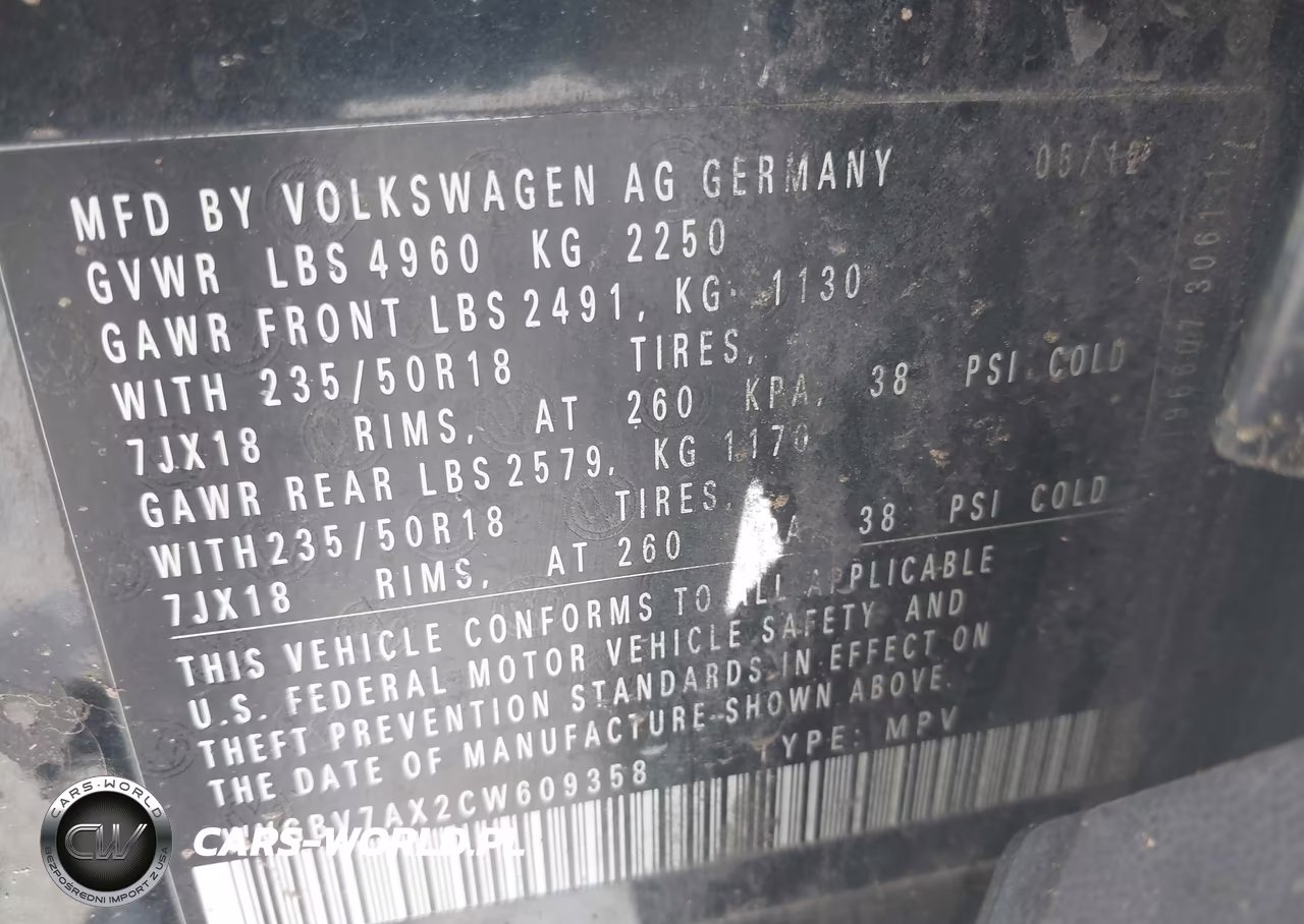 2012 Volkswagen Tiguan Se VIN:WVGBV7AX2CW609358 - 9