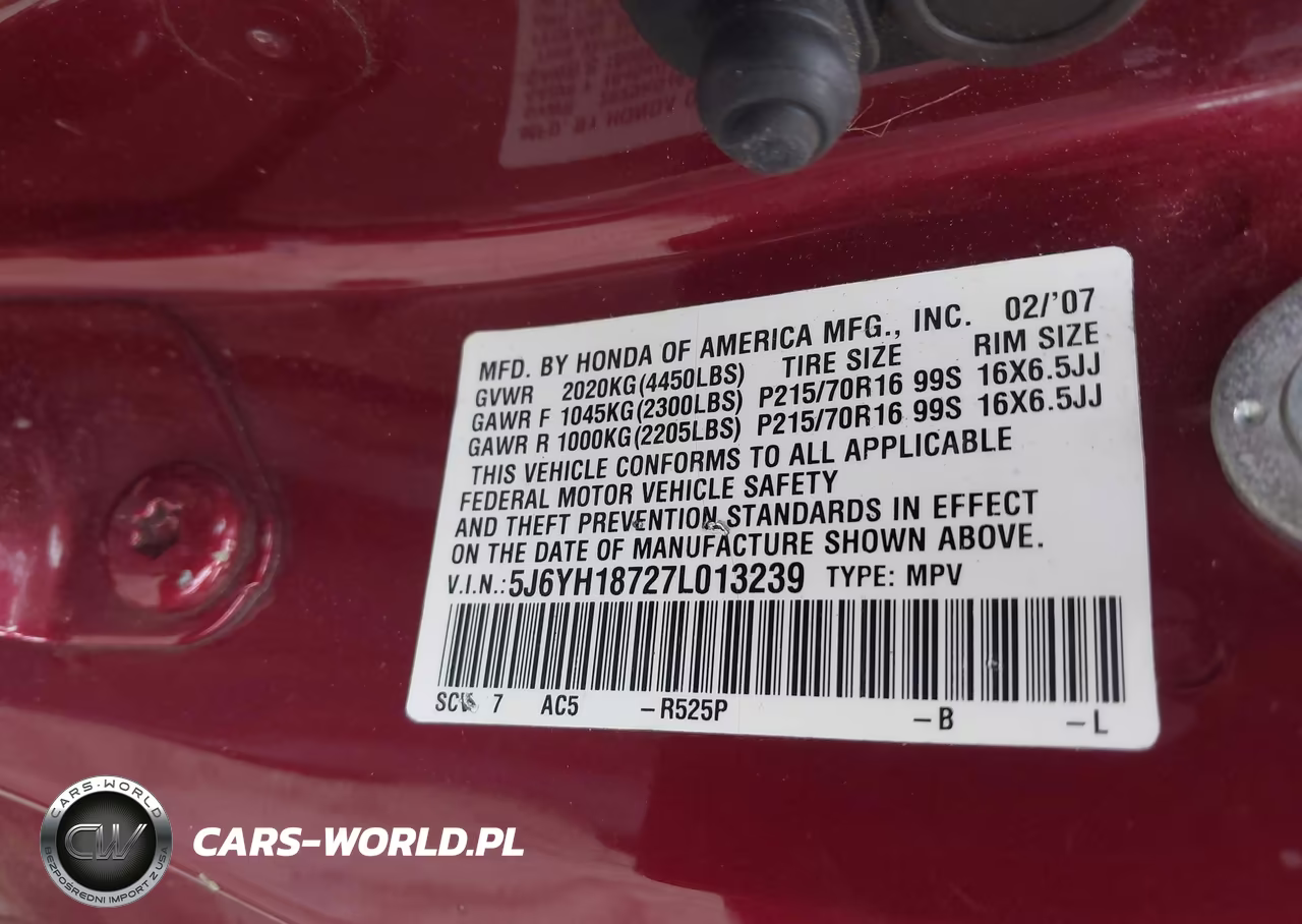 2007 Honda Element Ex VIN:5J6YH18727L013239 - 9