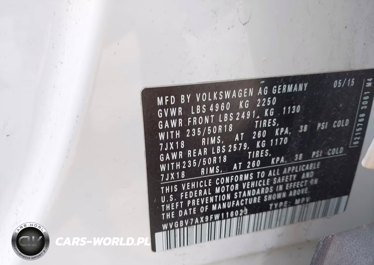 2015 Volkswagen Tiguan Se VIN:WVGBV7AX9FW116023 - 9