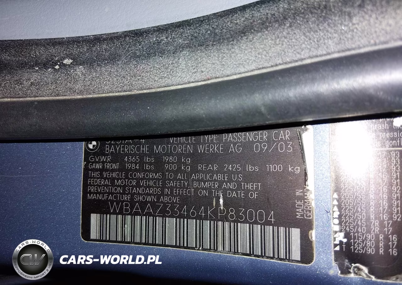 2004 BMW 325I VIN:WBAAZ33464KP83004 - 9
