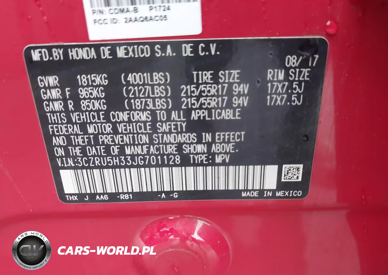 2018 Honda Hr-V Lx VIN:3CZRU5H33JG701128 - 9