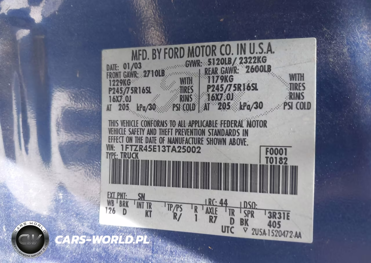 2003 Ford Ranger Edge-Xlt VIN:1FTZR45E13TA25002 - 9