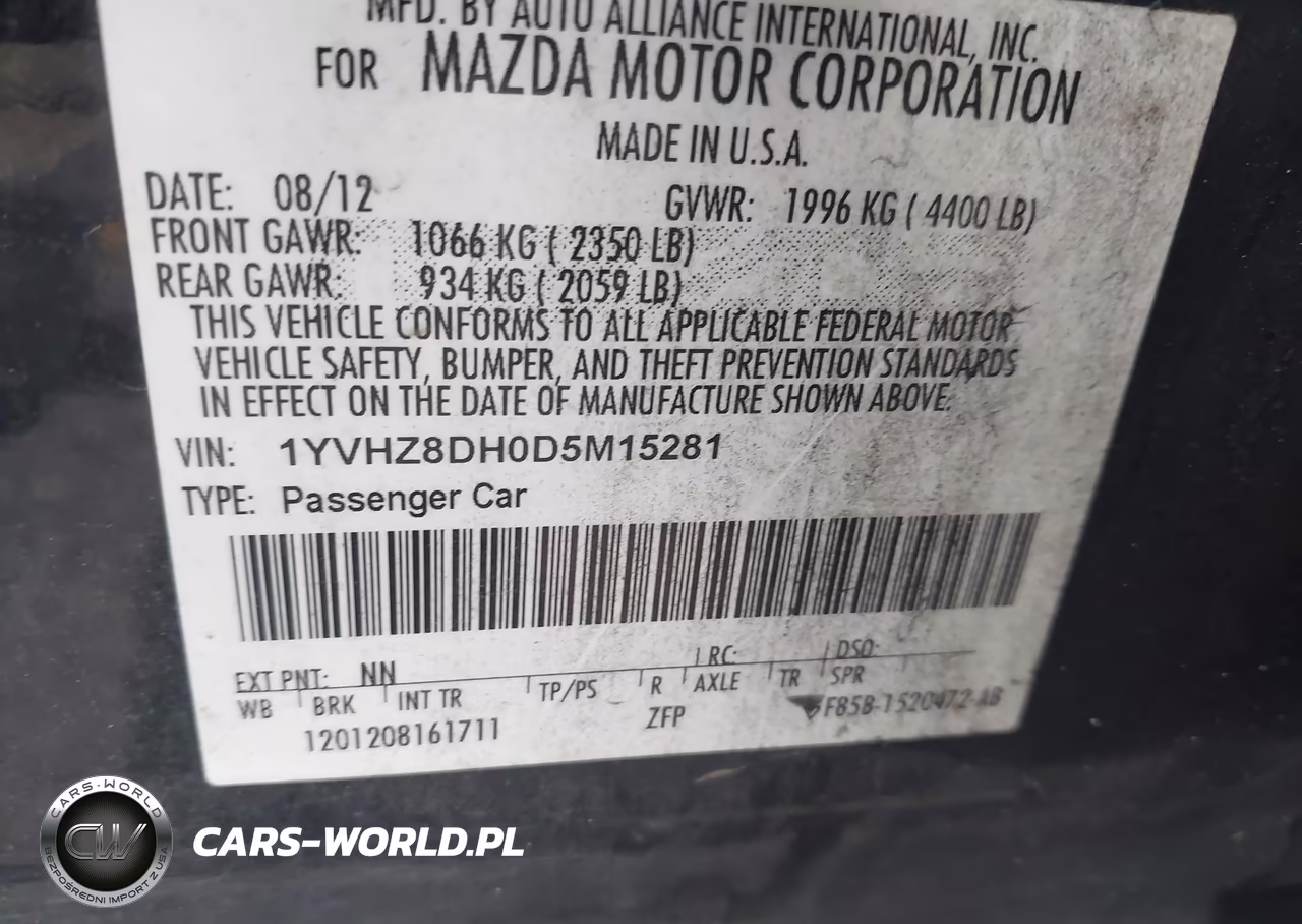2013 Mazda Mazda6 VIN:1YVHZ8DH0D5M15281 - 9