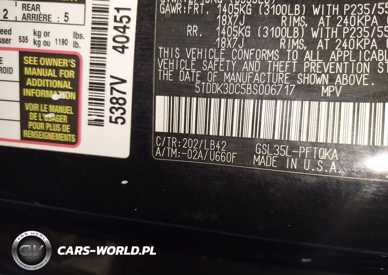 2011 Toyota Sienna Xle VIN:5TDDK3DC5BS006717 - 9