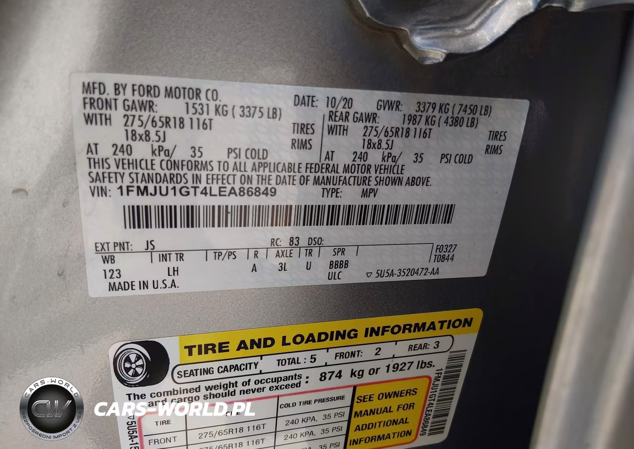 2020 Ford Expedition Xl VIN:1FMJU1GT4LEA86849 - 9