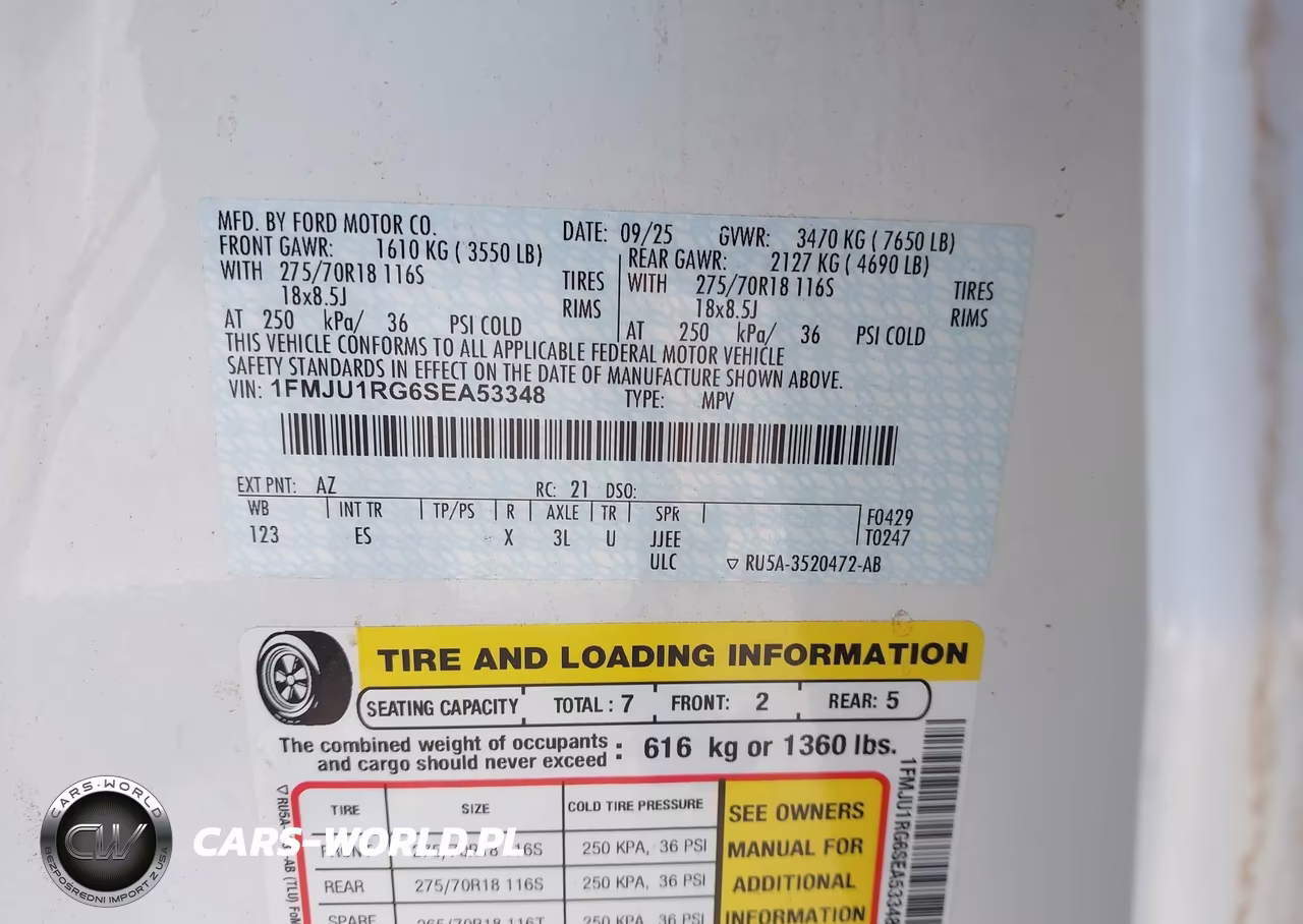 2025 Ford Expedition Tremor VIN:1FMJU1RG6SEA53348 - 9