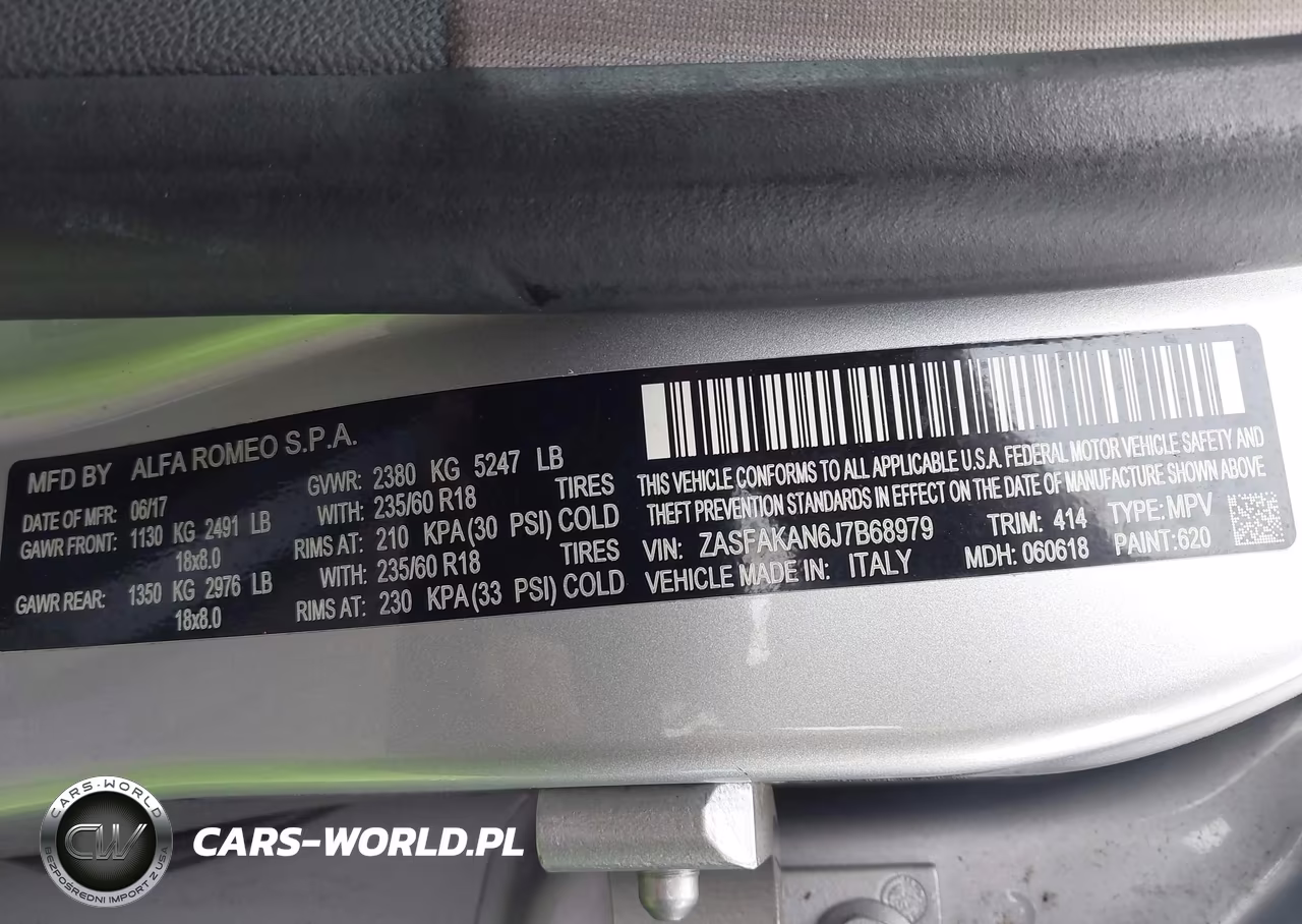 2018 Alfa Romeo Stelvio Awd VIN:ZASFAKAN6J7B68979 - 9