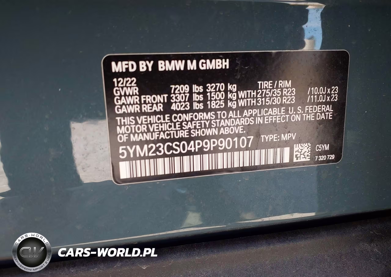 2023 BMW Xm VIN:5YM23CS04P9P90107 - 9