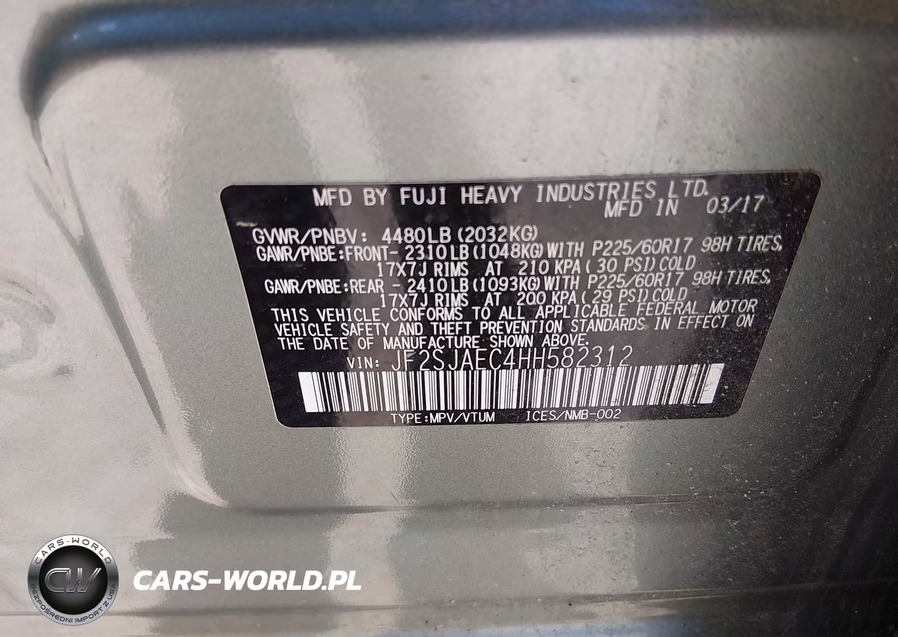 2017 Subaru Forester 2.5I Premium VIN:JF2SJAEC4HH582312 - 9