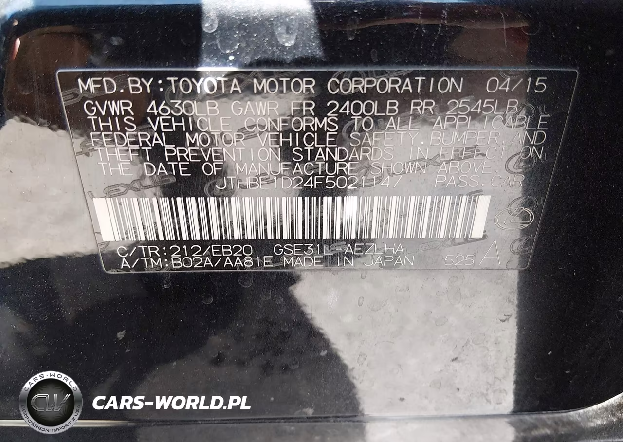 2015 Lexus Is 350 VIN:JTHBE1D24F5021147 - 9