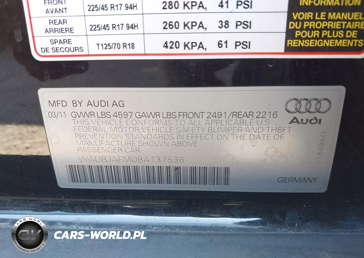2011 Audi A3 2.0 Tdi Premium VIN:WAUBJAFM0BA137536 - 9