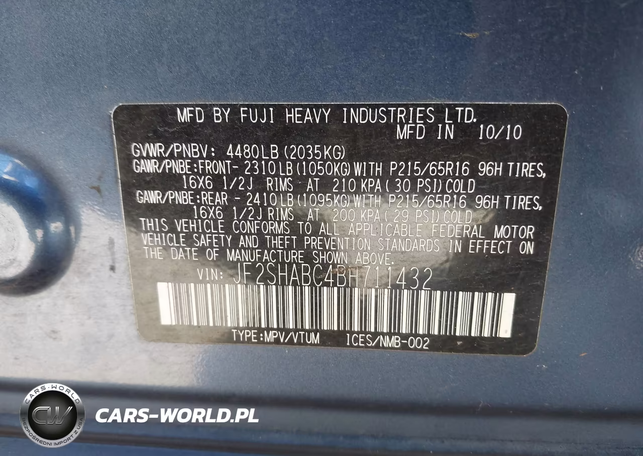 2011 Subaru Forester 2.5X VIN:JF2SHABC4BH711432 - 9