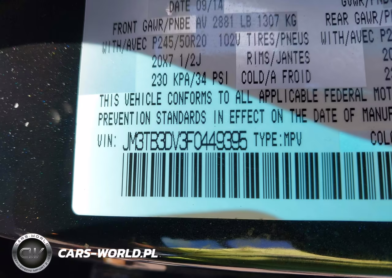 2015 Mazda Cx-9 Grand Touring VIN:JM3TB3DV3F0449395 - 9