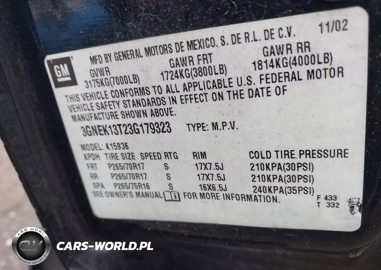 2003 Chevrolet Avalanche 1500 VIN:3GNEK13T23G179323 - 9