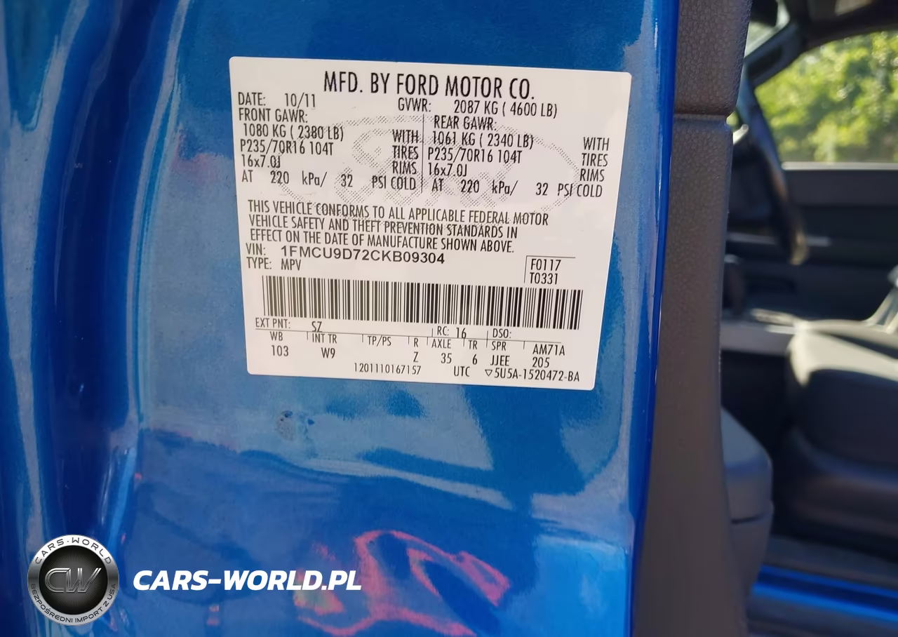2012 Ford Escape Xlt VIN:1FMCU9D72CKB09304 - 9