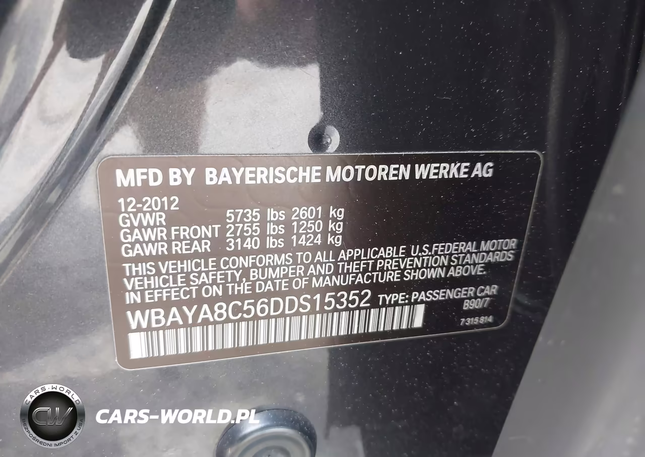 2013 BMW 750I VIN:WBAYA8C56DDS15352 - 9