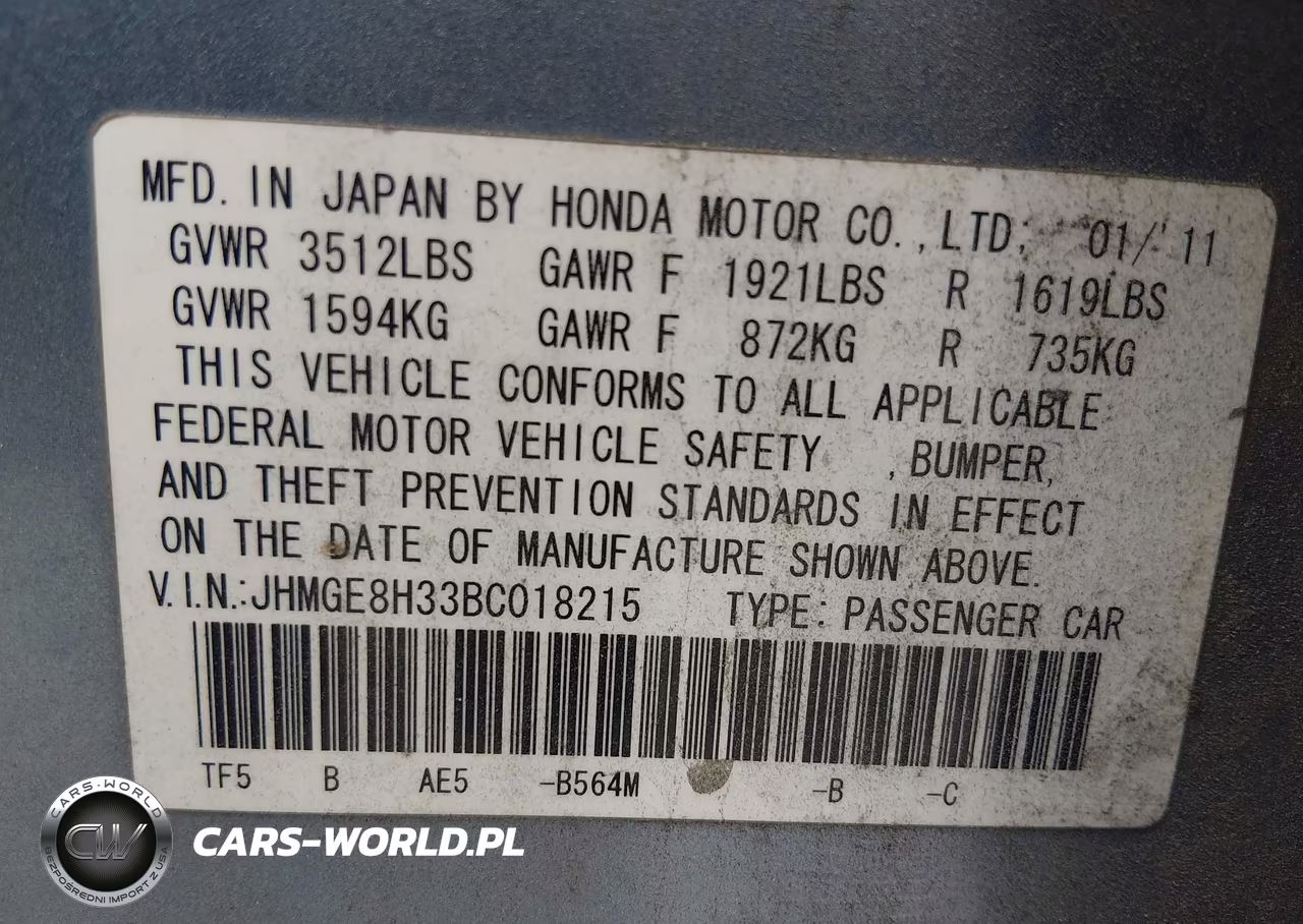 2011 Honda Fit VIN:JHMGE8H33BC018215 - 9