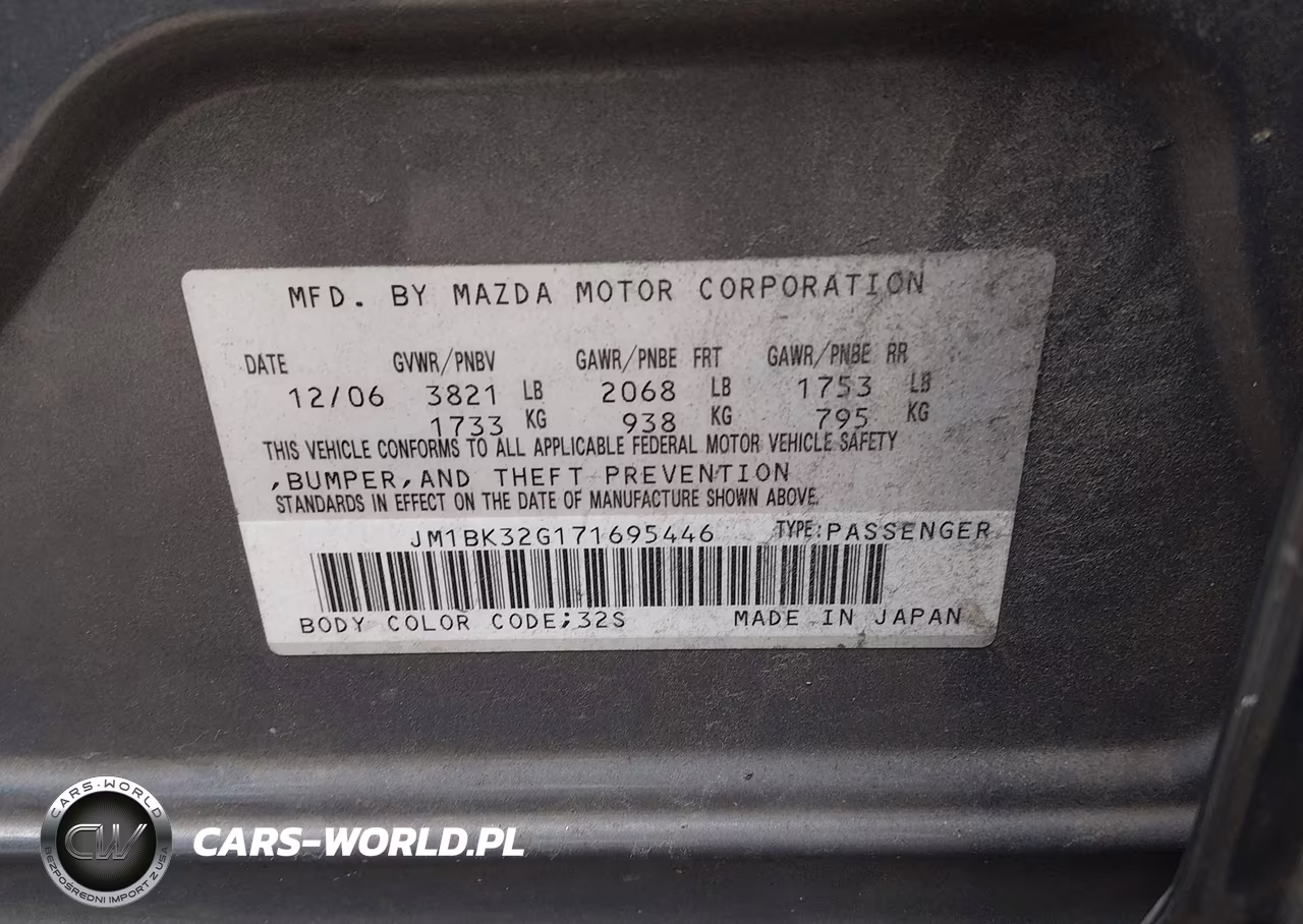 2007 Mazda Mazda3 I VIN:JM1BK32G171695446 - 9