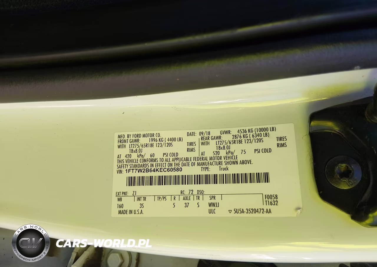 2019 Ford F-250 Xlt VIN:1FT7W2B64KEC60580 - 9
