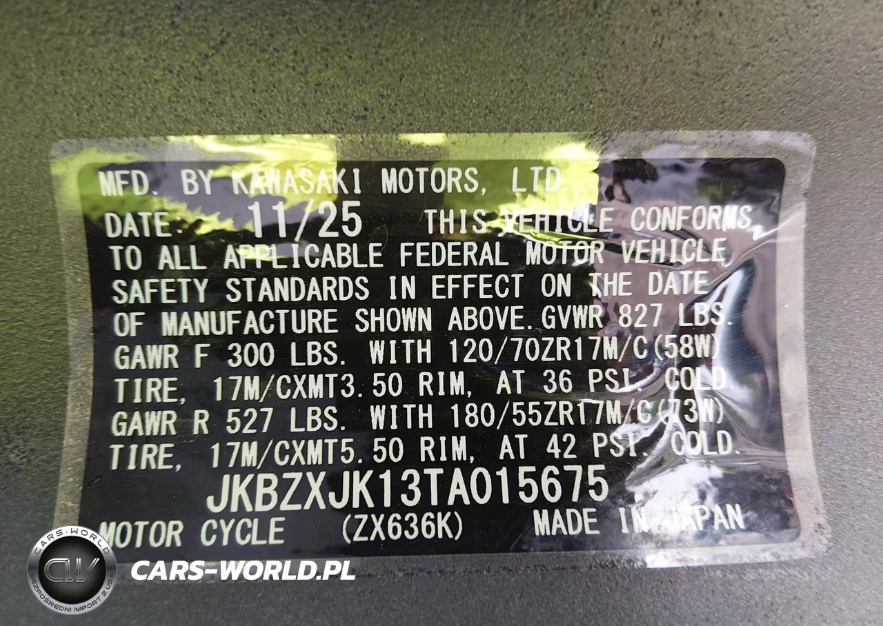 2026 Kawasaki Zx636 K VIN:JKBZXJK13TA015675 - 10