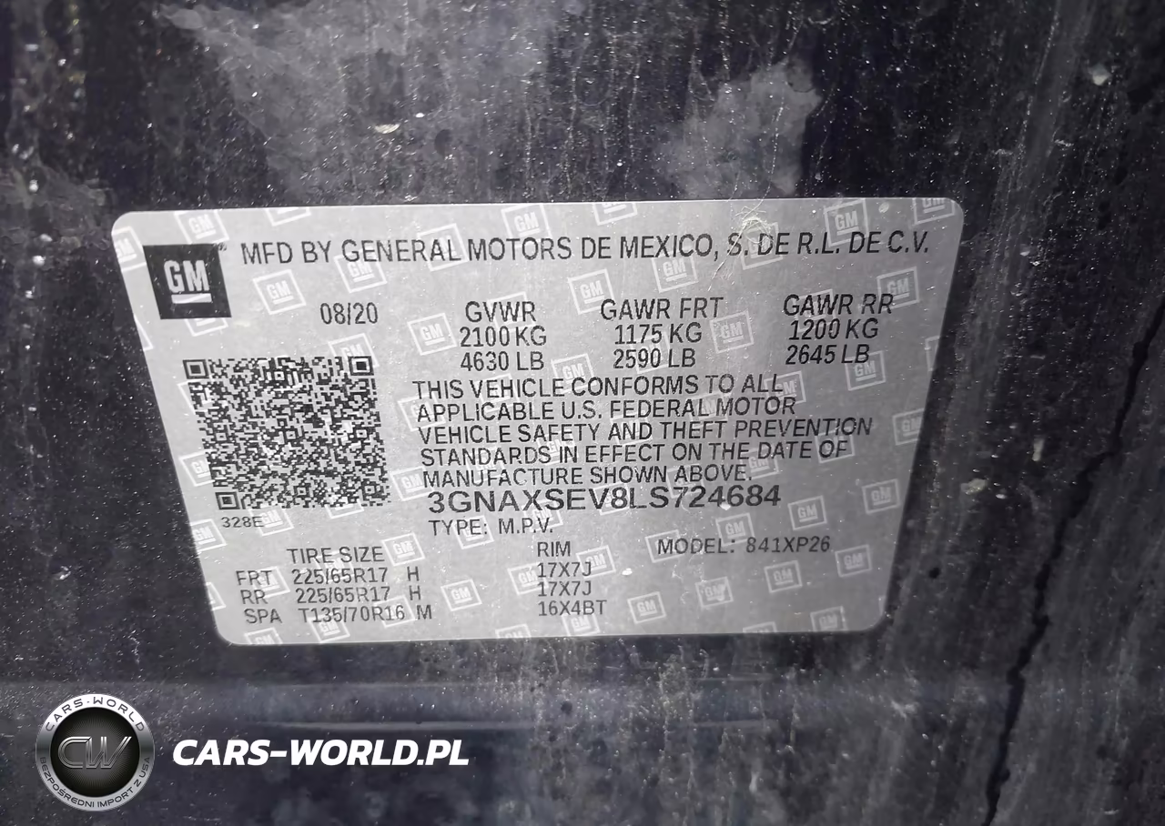 2020 Chevrolet Equinox Awd Ls VIN:3GNAXSEV8LS724684 - 9