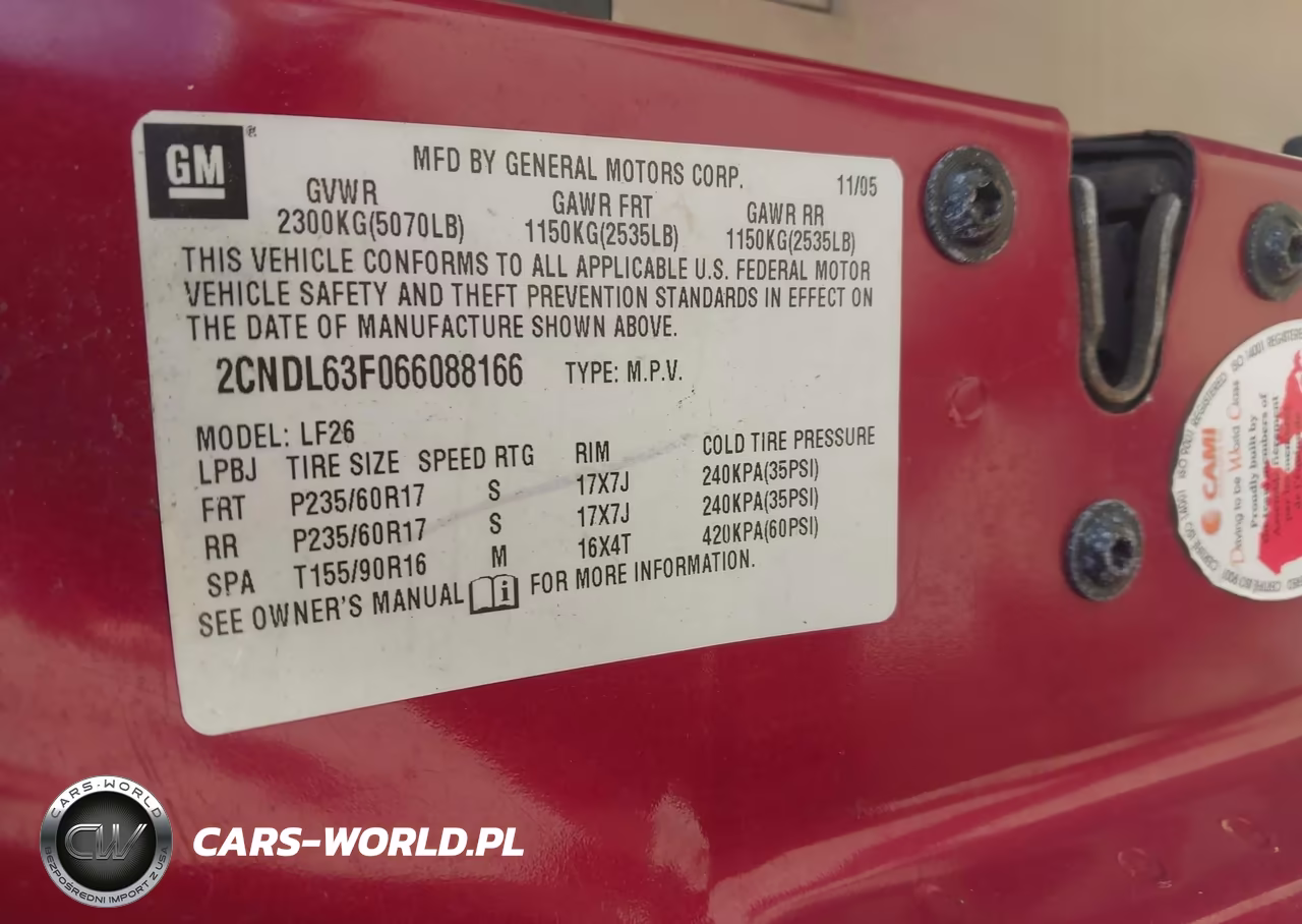 2006 Chevrolet Equinox Lt VIN:2CNDL63F066088166 - 9