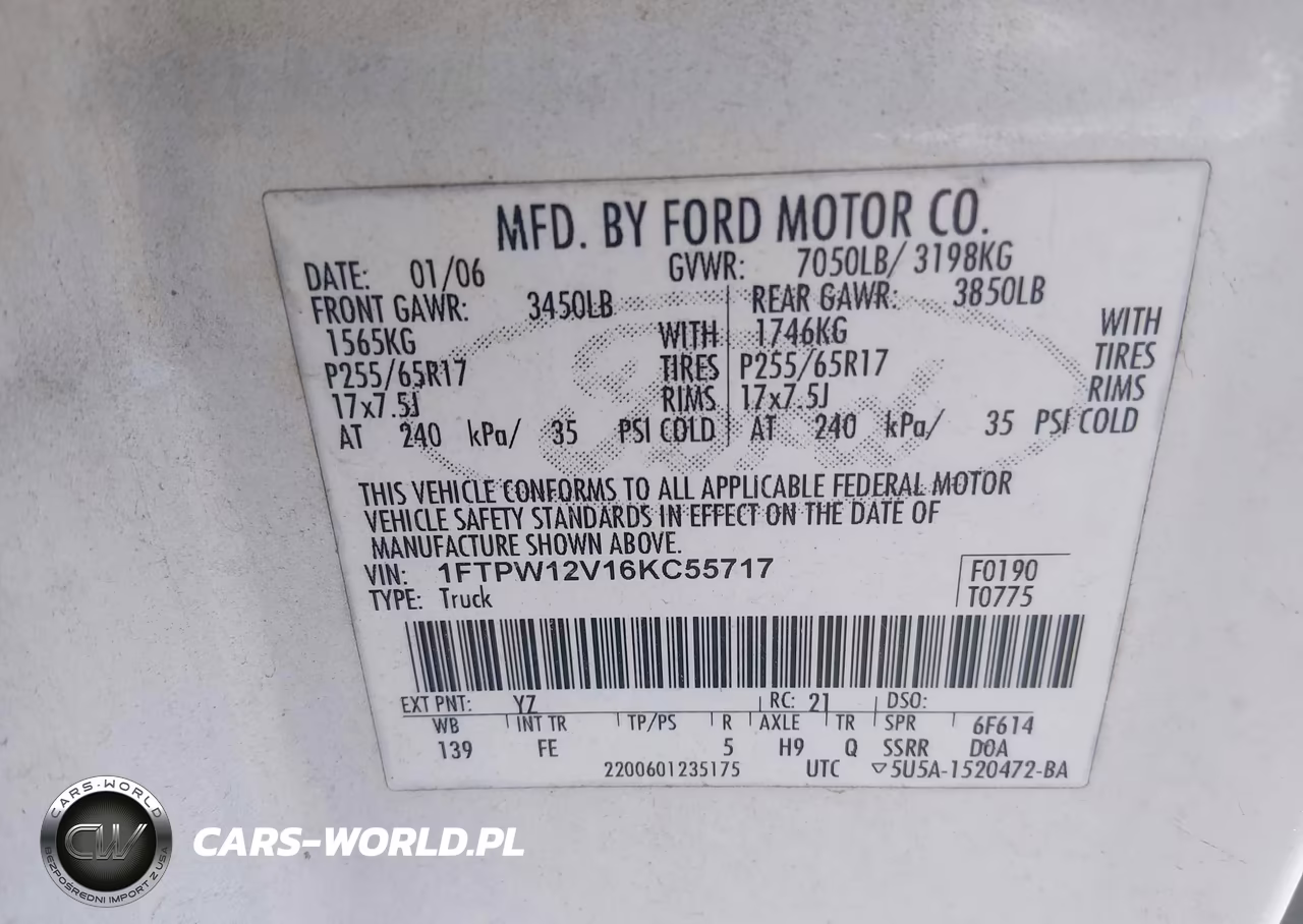 2006 Ford F-150 Lariat-Xlt VIN:1FTPW12V16KC55717 - 9