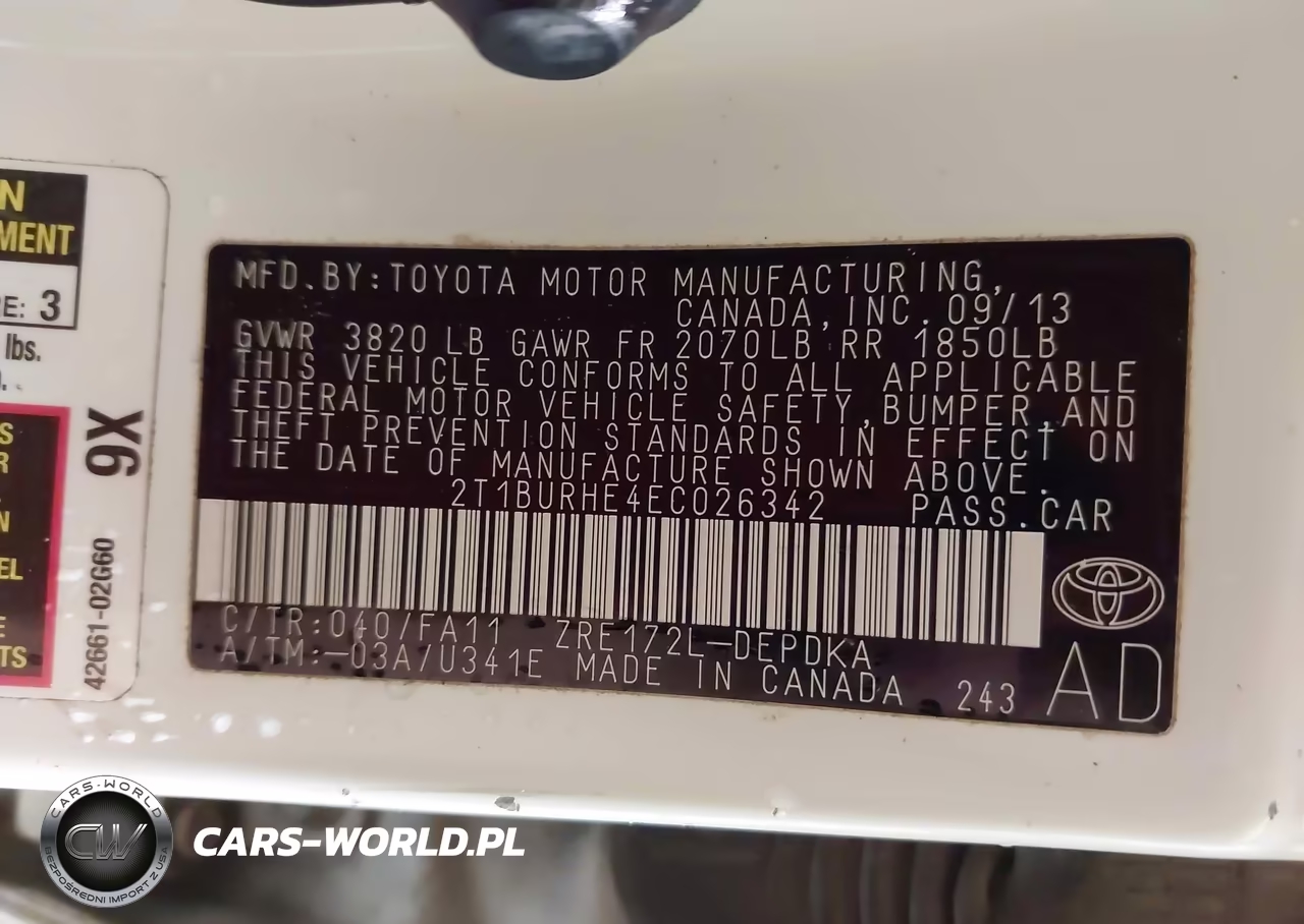 2014 Toyota Corolla L VIN:2T1BURHE4EC026342 - 9