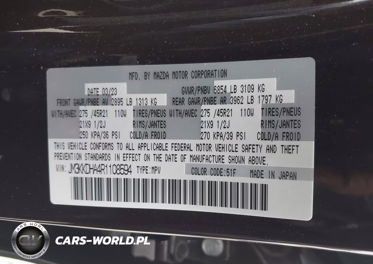 2024 Mazda Cx-90 Phev Premium VIN:JM3KKDHA4R1108594 - 9